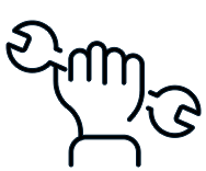 Service hand with wrench